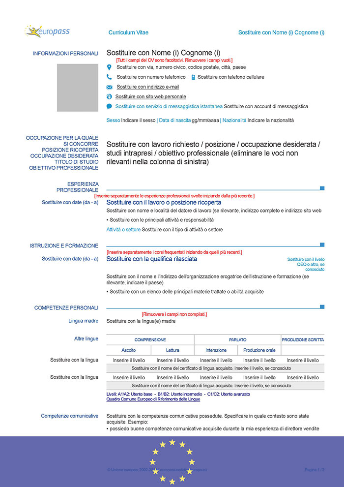 CV Europass Ufficiale