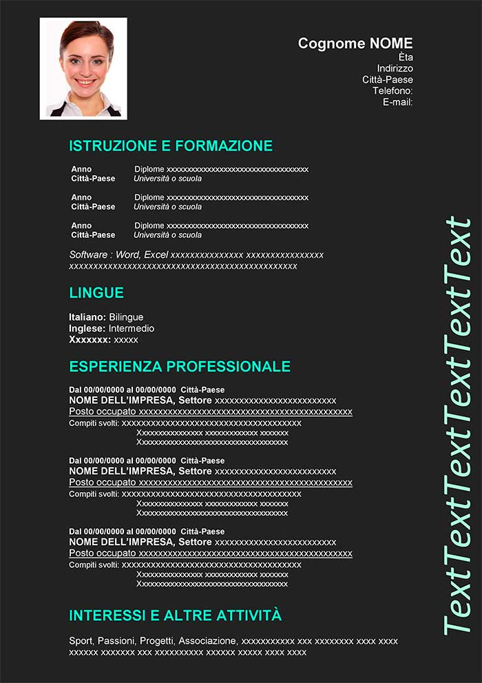 Modello di Curriculum Vitae Elegante Verde